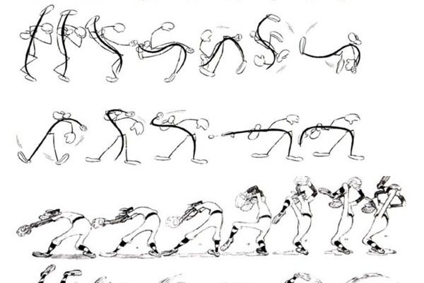 Line of Action Principle. How to improve your character’s posture. article_014_img2-book one book page from cartoon animation by Preston Blair