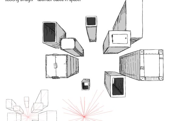 Practical guide in perspective drawing. Part 1 - Types of perspective drawing. article_017_img4-exercise1-0 exercise 1, One Vanishing Point Perspective, the final result