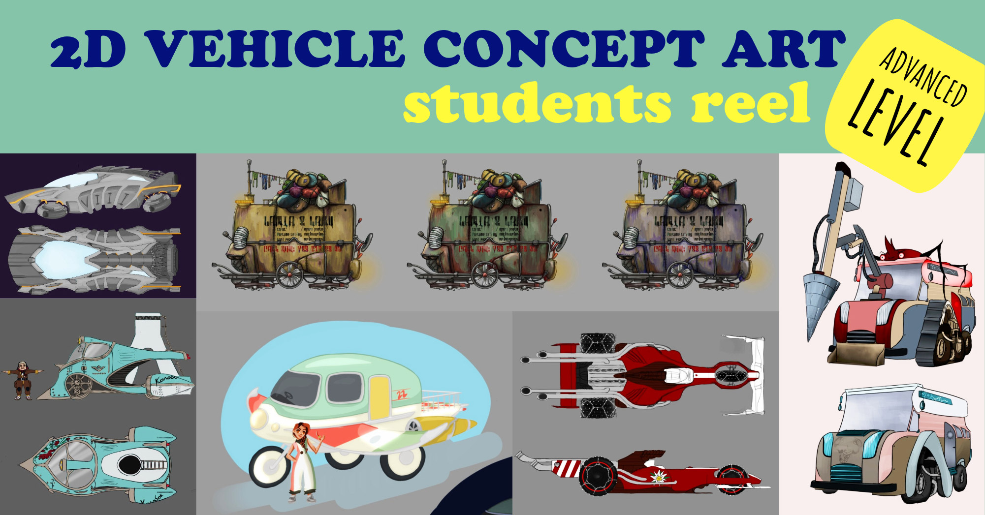 Vehicle concept student reel, advanced level