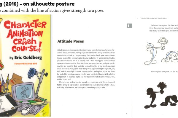 Silhouette Principle. How to make your art clear and appealing. article_031-img_3_3-Silhouette_as_character_postures_in_animation_books silhouette principle in animation