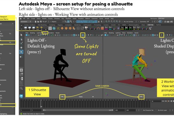 Silhouette Principle. How to make your art clear and appealing. article_031-img_4_1-Silhouette_in_3D_posture Maya silhouette camera view